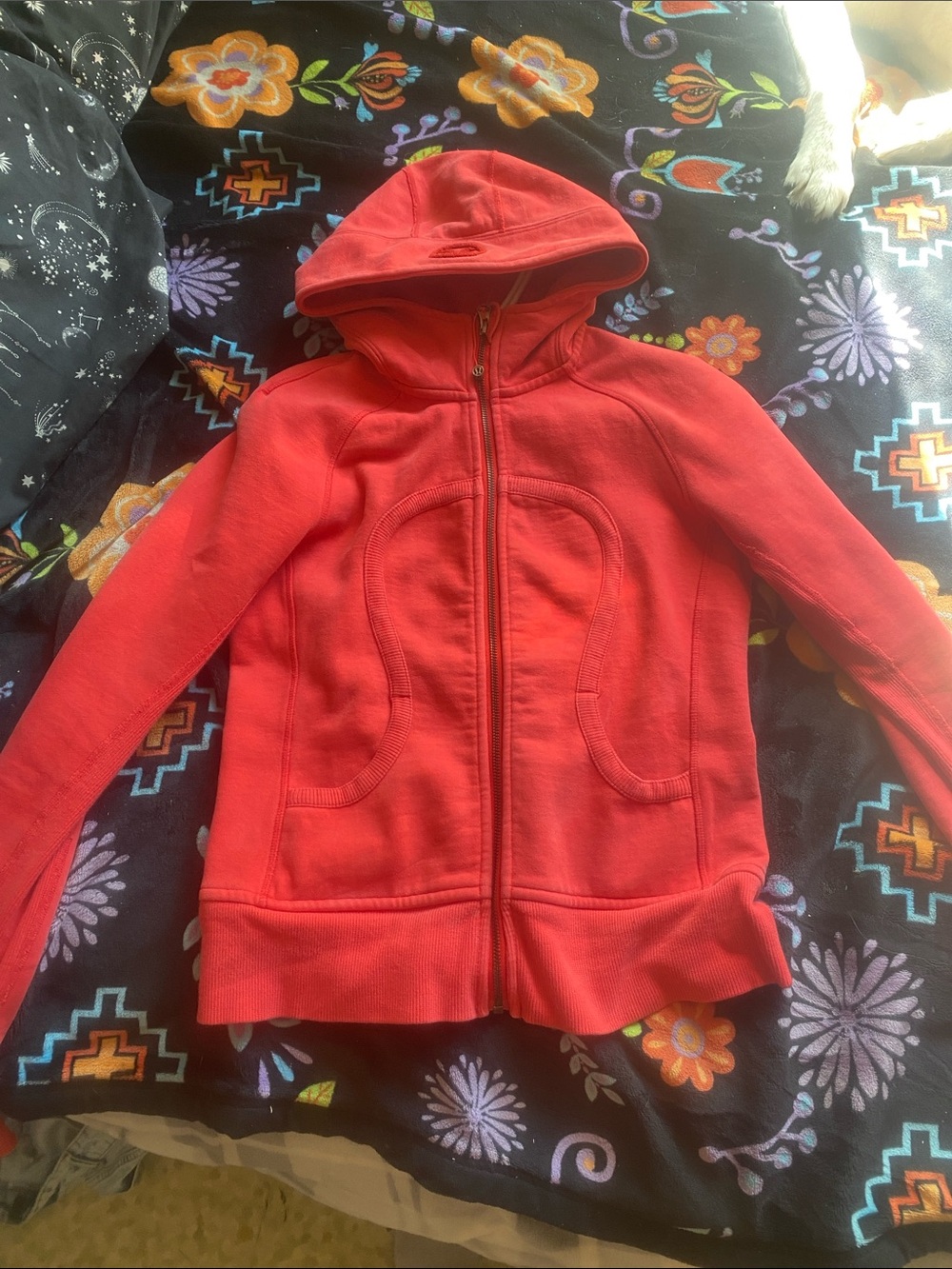 lululemon athletica Kids Coral-Red Hooded Zip Jacket